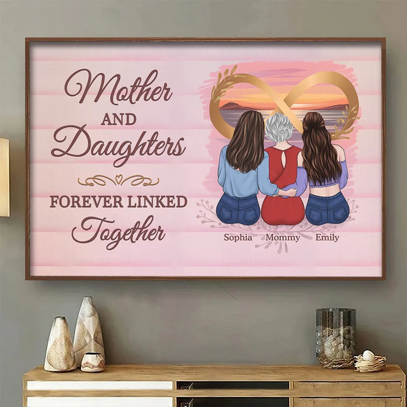 Because Family Is The Heart Of Every Home - Family Personalized Custom Horizontal Poster - Mother's Day, Gift For Mom, Grandma, Daughter