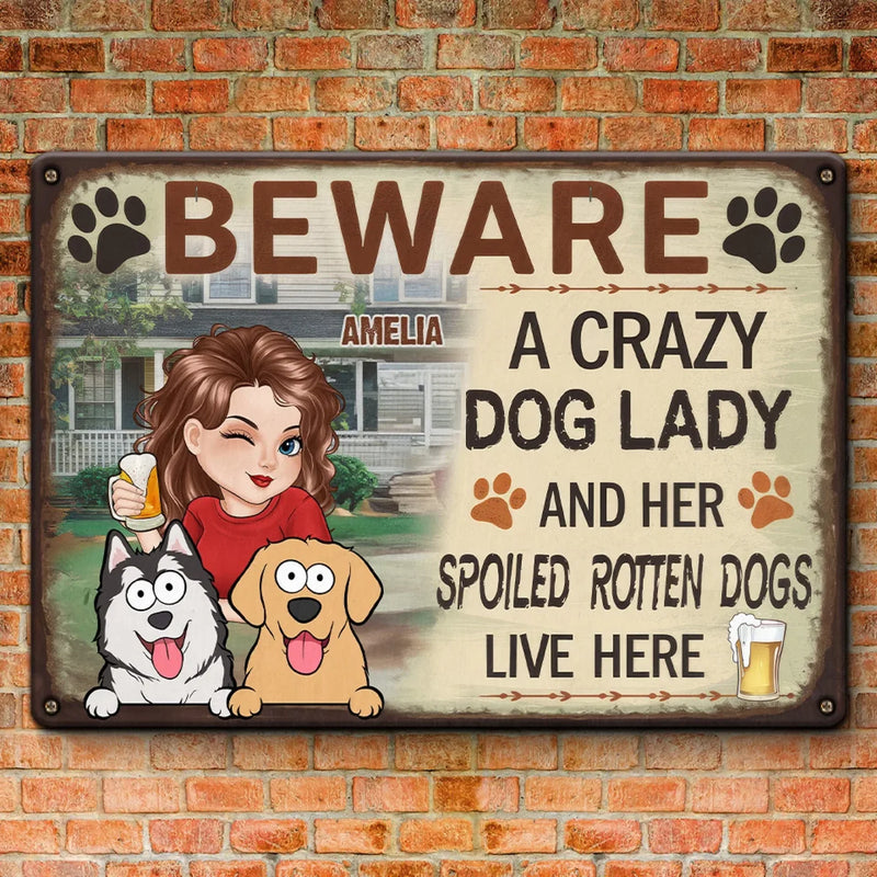 A Fun Way To Show Off Your Love For Your Furry Friends - Dog Personalized Custom Home Decor Metal Sign - House Warming Gift For Pet Owners, Pet Lovers