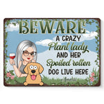 A Fun Reminder That Pets Make A House A Home - Dog Personalized Custom Home Decor Metal Sign - House Warming Gift For Dog Lovers, Gardeners, Dog Moms