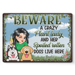 A Fun Reminder That Pets Make A House A Home - Dog Personalized Custom Home Decor Metal Sign - House Warming Gift For Dog Lovers, Gardeners, Dog Moms