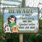 A Fun Reminder That Pets Make A House A Home - Dog Personalized Custom Home Decor Metal Sign - House Warming Gift For Dog Lovers, Gardeners, Dog Moms