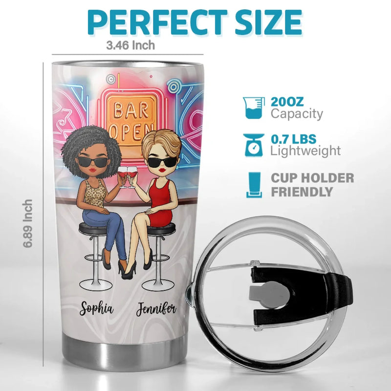 Cheers To Friendship And Endless Sips - Bestie Personalized Custom Tumbler -  Gift For Best Friends, BFF, Sisters