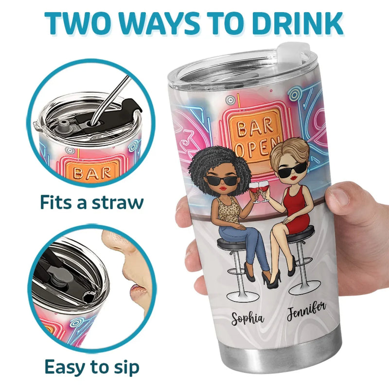 Cheers To Friendship And Endless Sips - Bestie Personalized Custom Tumbler -  Gift For Best Friends, BFF, Sisters