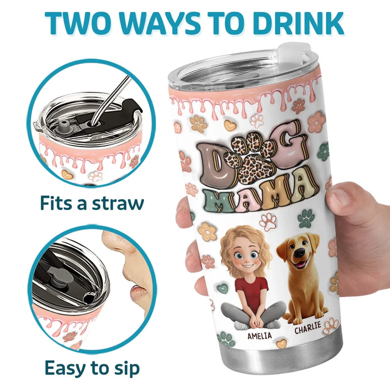 Furry Love Never Fades - Dog & Cat Personalized Custom 3D Inflated Effect Printed Tumbler - Gift For Pet Owners, Pet Lovers