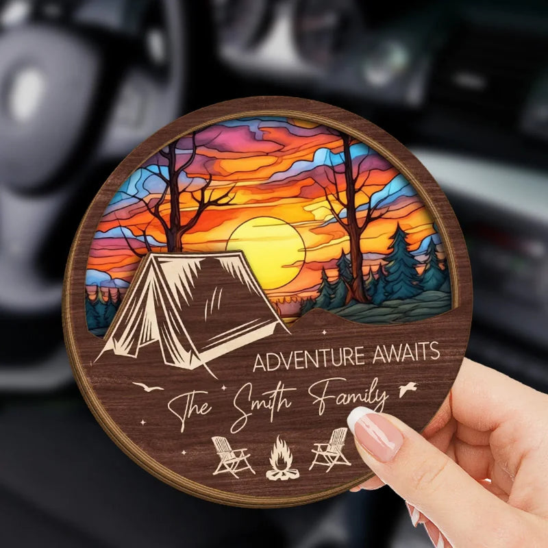 Breathe In Nature - Family Personalized Custom Car Visor Clip - Gift For Yourself, Best Friends, Siblings, Family Members