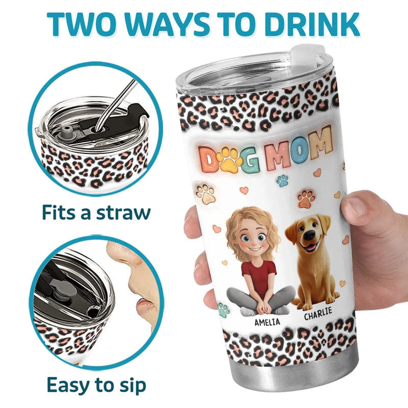 Fur-Ever In My Heart - Dog & Cat Personalized Custom 3D Inflated Effect Printed Tumbler - Gift For Pet Owners, Pet Lovers