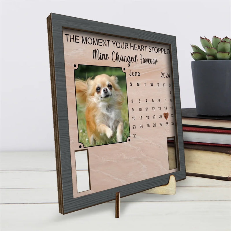 Custom Photo A Piece Of My Heart Is With You - Memorial Personalized Custom Pet Loss Sign, Collar Frame - Sympathy Gift For Pet Owners, Pet Lovers