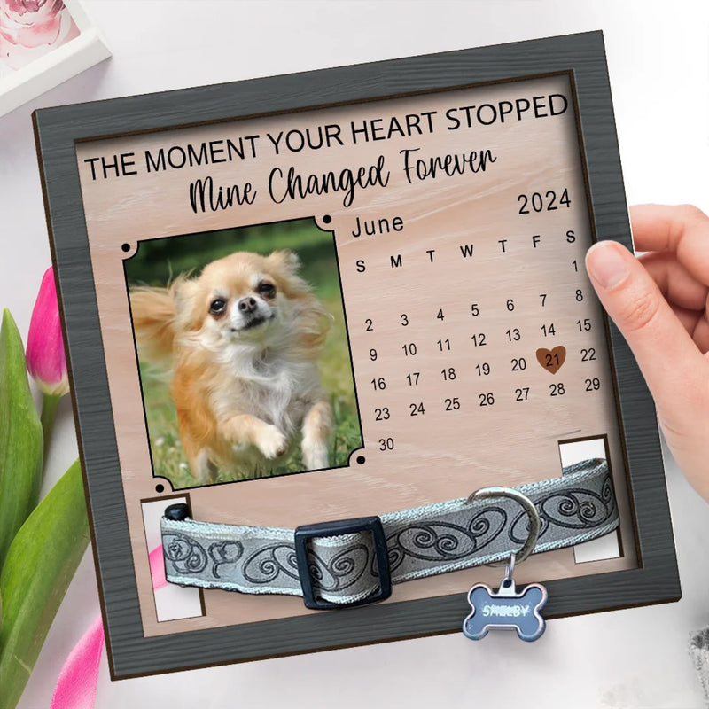 Custom Photo A Piece Of My Heart Is With You - Memorial Personalized Custom Pet Loss Sign, Collar Frame - Sympathy Gift For Pet Owners, Pet Lovers