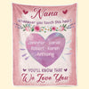 Her Love Is My Heart’s Warmest Memory - Family Personalized Custom Blanket - Gift For Mom, Grandma