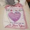 Her Love Is My Heart’s Warmest Memory - Family Personalized Custom Blanket - Gift For Mom, Grandma