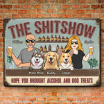 Give Me Some Drink And Dog Treats - Dog Personalized Custom Home Decor Metal Sign - House Warming Gift For Dog Lovers, Couple
