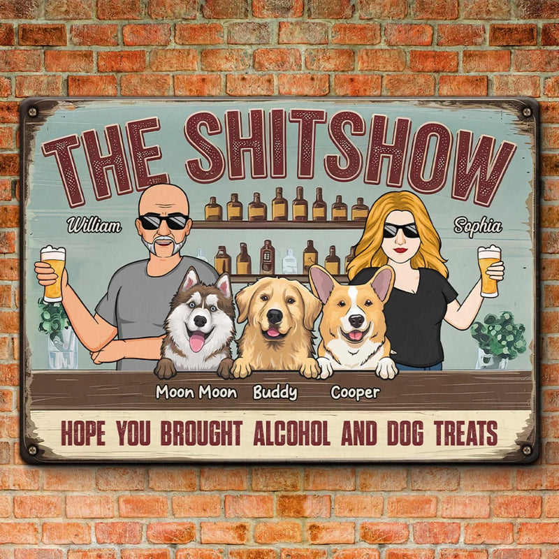 Give Me Some Drink And Dog Treats - Dog Personalized Custom Home Decor Metal Sign - House Warming Gift For Pet Owners, Pet Lovers