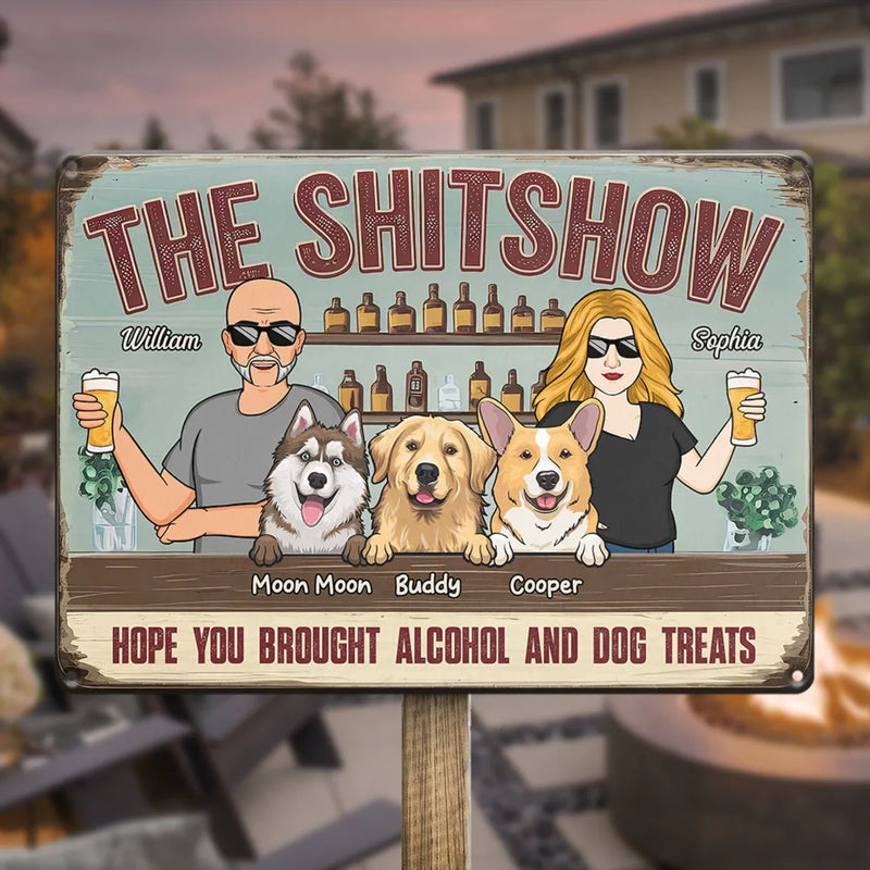 Give Me Some Drink And Dog Treats - Dog Personalized Custom Home Decor Metal Sign - House Warming Gift For Pet Owners, Pet Lovers
