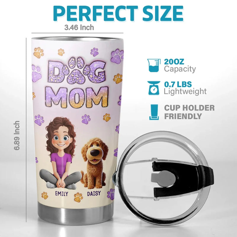 Paws And Claws, All My Love - Dog & Cat Personalized Custom 3D Inflated Effect Printed Tumbler - Gift For Pet Owners, Pet Lovers