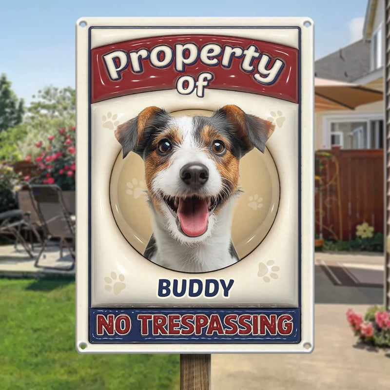 Custom Photo Property Of My Fur Baby - Dog & Cat Personalized Custom 3D Inflated Effect Printed Home Decor Metal Sign - House Warming Gift For Pet Owners, Pet Lovers
