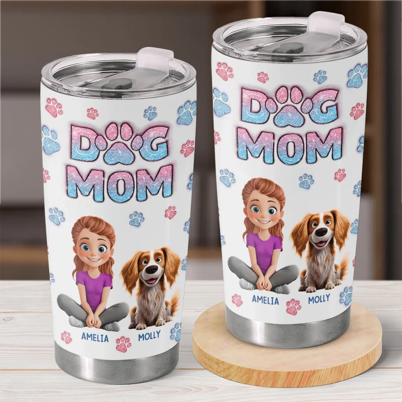 Life Is Better With Fur - Dog & Cat Personalized Custom 3D Inflated Effect Printed Tumbler - Gift For Pet Owners, Pet Lovers