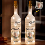 Custom Photo Your Light Will Always Shine In My Heart - Memorial Personalized Custom Bottle Lamp - Sympathy Gift For Family