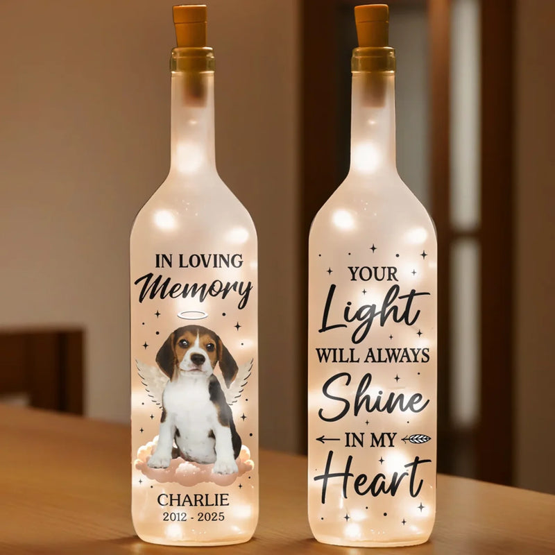 Custom Photo Your Wings Were Ready But My Heart Was Not - Memorial Personalized Custom Bottle Lamp - Sympathy Gift For Pet Owners, Pet Lovers