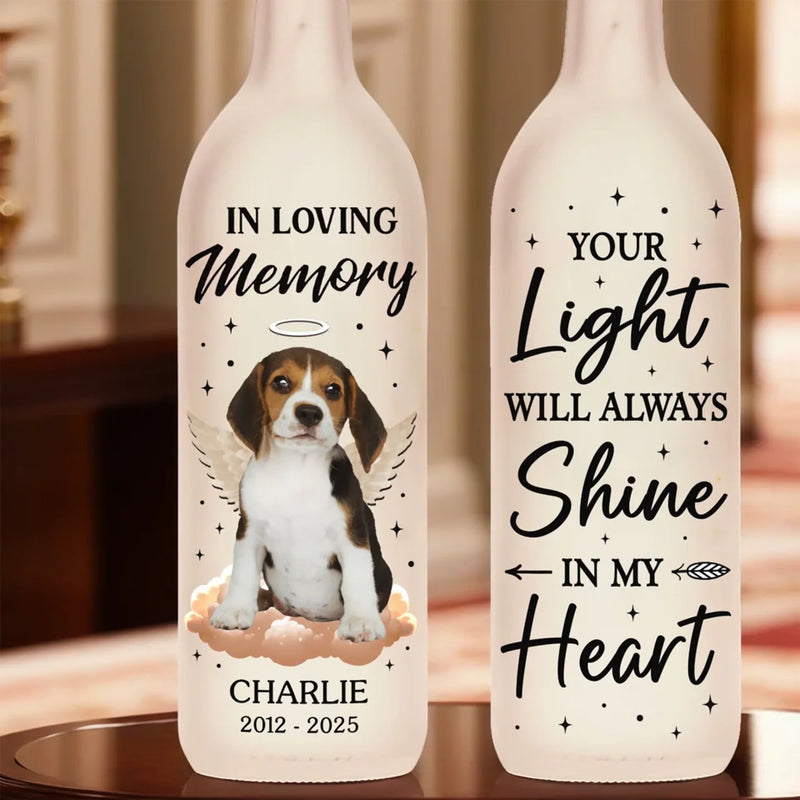 Custom Photo Your Wings Were Ready But My Heart Was Not - Memorial Personalized Custom Bottle Lamp - Sympathy Gift For Pet Owners, Pet Lovers