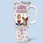 The Best Things In Life Are Furry - Dog & Cat Personalized Custom 3D Inflated Effect Printed 40 Oz Stainless Steel Tumbler With Handle - Gift For Dog Lovers, Mom