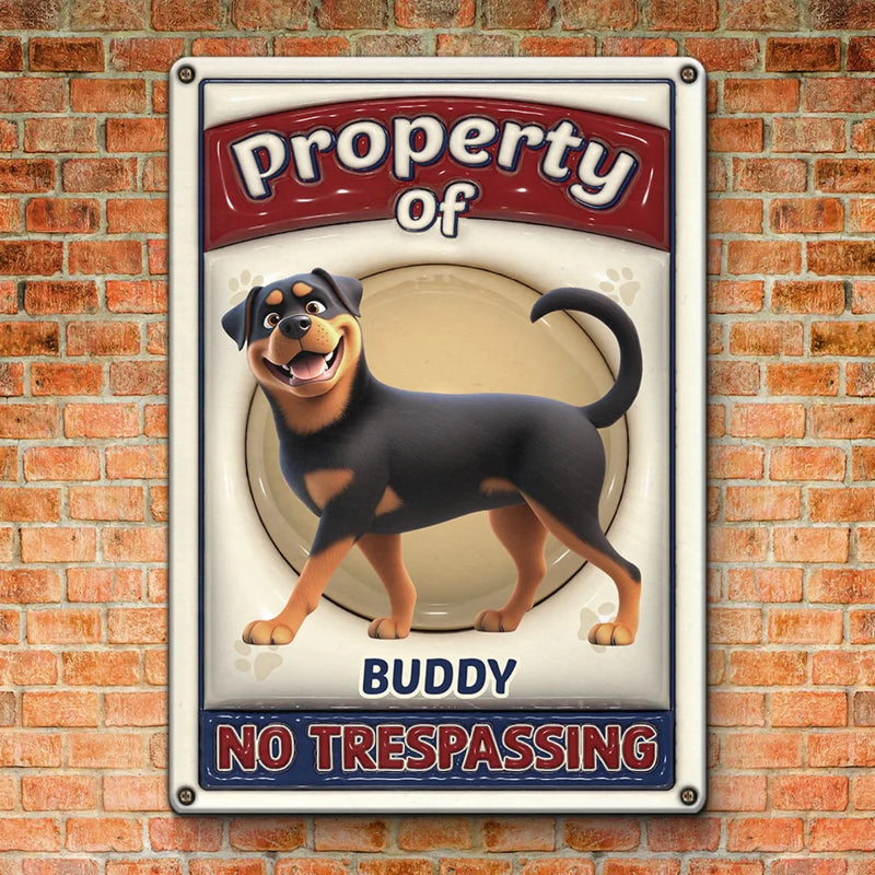 Property Of A Paw-some Dog - Dog Personalized Custom 3D Inflated Effect Printed Home Decor Metal Sign - House Warming Gift For Pet Owners, Pet Lovers