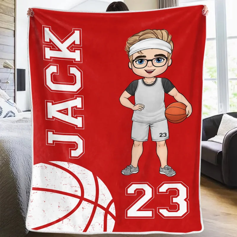 Heart On The Court - Personalized Custom Blanket - Gift For Sport Lovers, Sport Players