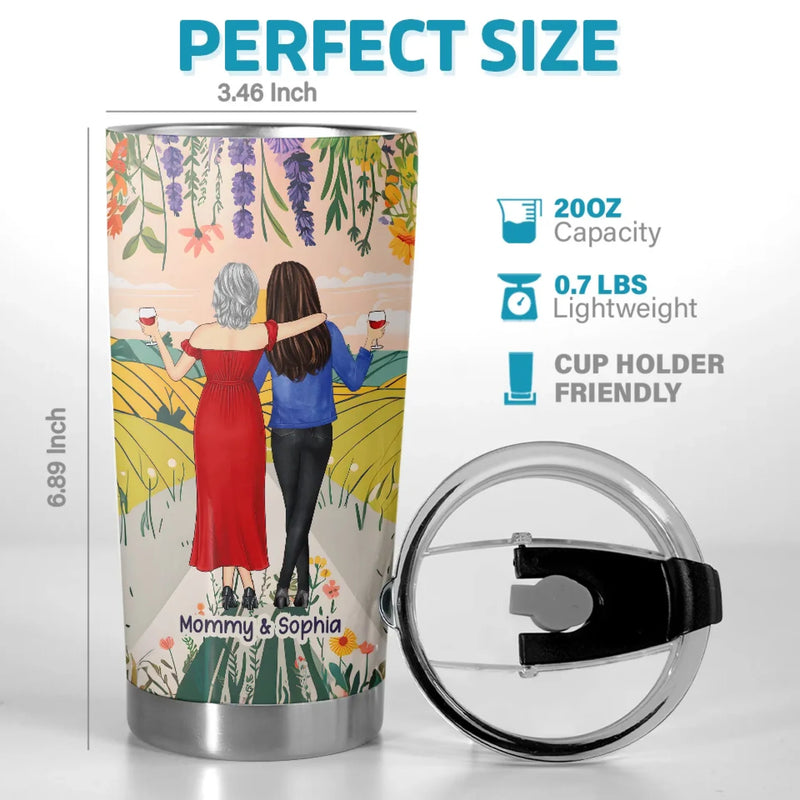From Childhood To Forever, Best Friends - Family Personalized Custom Tumbler - Gift For Mom, Daughter