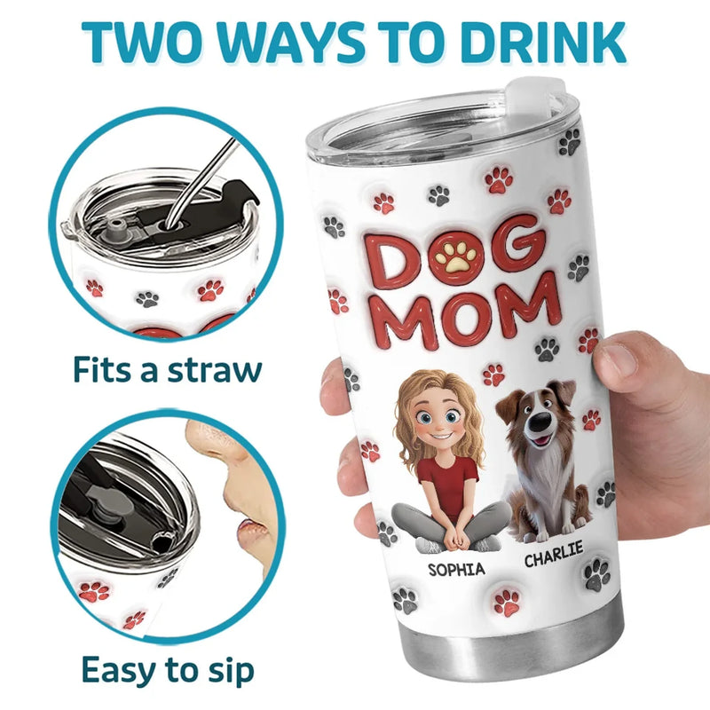 My Dog Is My Heart With Fur - Dog Personalized Custom 3D Inflated Effect Printed Tumbler - Gift For Pet Owners, Pet Lovers