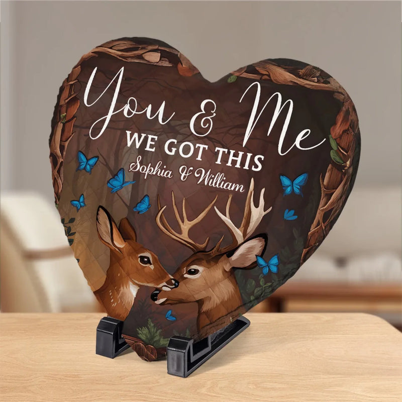 Let Your Love Stand The Test Of Time - Couple Personalized Custom Heart Shaped Stone With Stand - Gift For Husband Wife, Anniversary