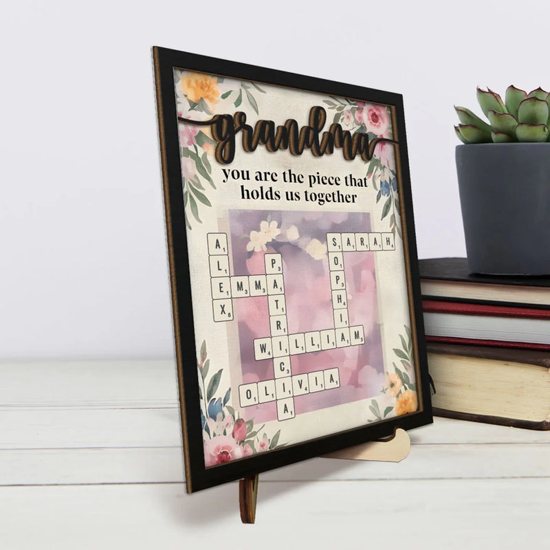 We Are Born Of Love, Love Is Our Grandma - Family Personalized Custom 2-Layered Wooden Plaque With Stand - Mother's Day, Gift For Mom, Grandma