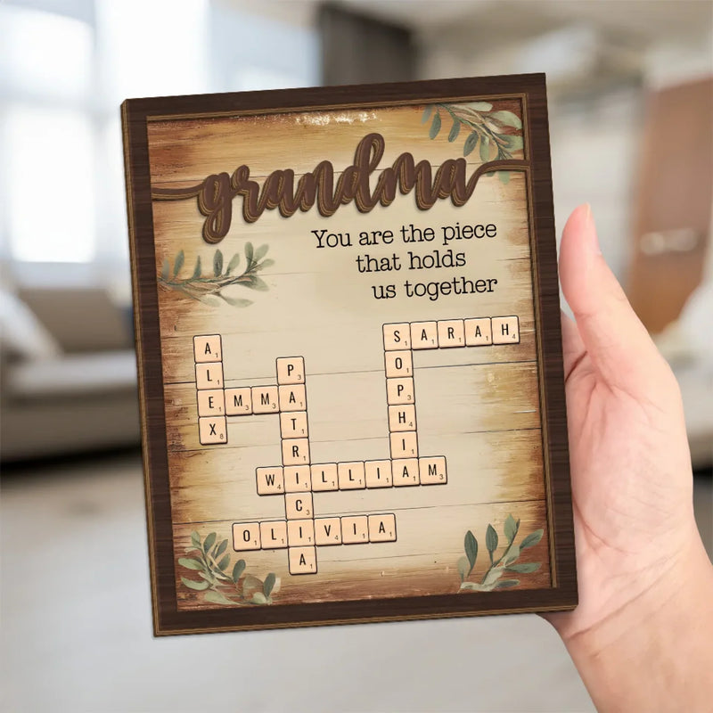 Love Makes You Family - Family Personalized Custom 2-Layered Wooden Plaque With Stand - Mother's Day, Gift For Mom, Grandma