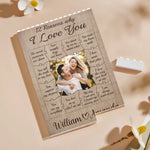 Custom Photo 12 Reasons Why I Love You - Couple Personalized Custom Vertical Rectangle Shaped Building Brick Blocks - Gift For Husband, Wife, Couple