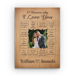 Custom Photo 12 Reasons Why I Love You - Couple Personalized Custom Vertical Rectangle Shaped Building Brick Blocks - Gift For Husband, Wife, Couple
