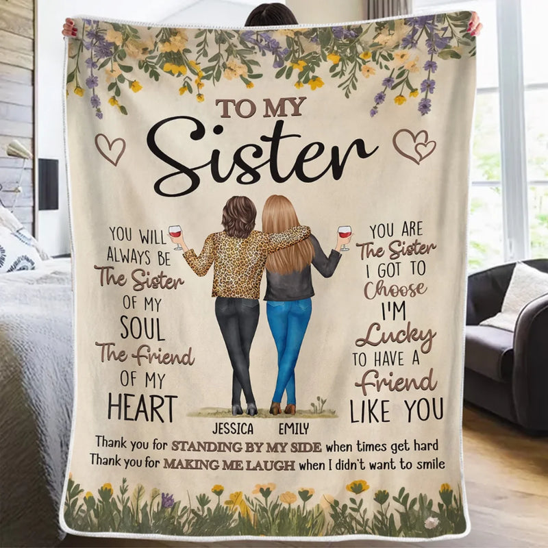 Thank You For Standing By My Side - Bestie Personalized Custom Blanket - Gift For Best Friends, BFF, Sisters