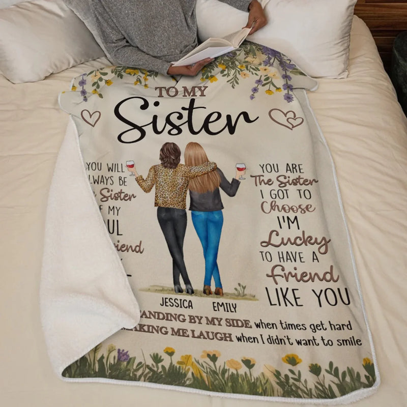 Thank You For Standing By My Side - Bestie Personalized Custom Blanket - Gift For Best Friends, BFF, Sisters