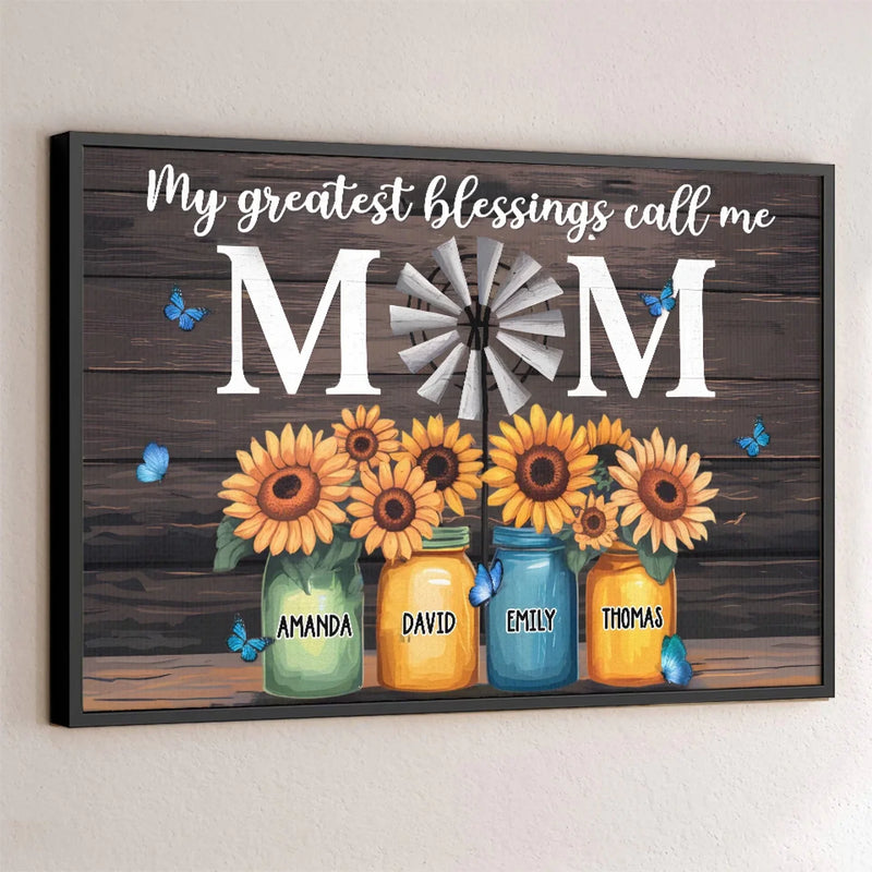 You Make My World Brighter - Family Personalized Custom Horizontal Poster - Mother's Day, Gift For Mom, Grandma