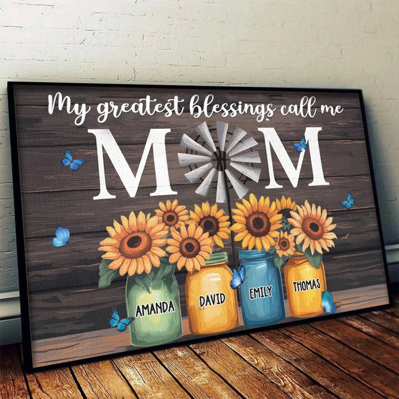 You Make My World Brighter - Family Personalized Custom Horizontal Poster - Mother's Day, Gift For Mom, Grandma