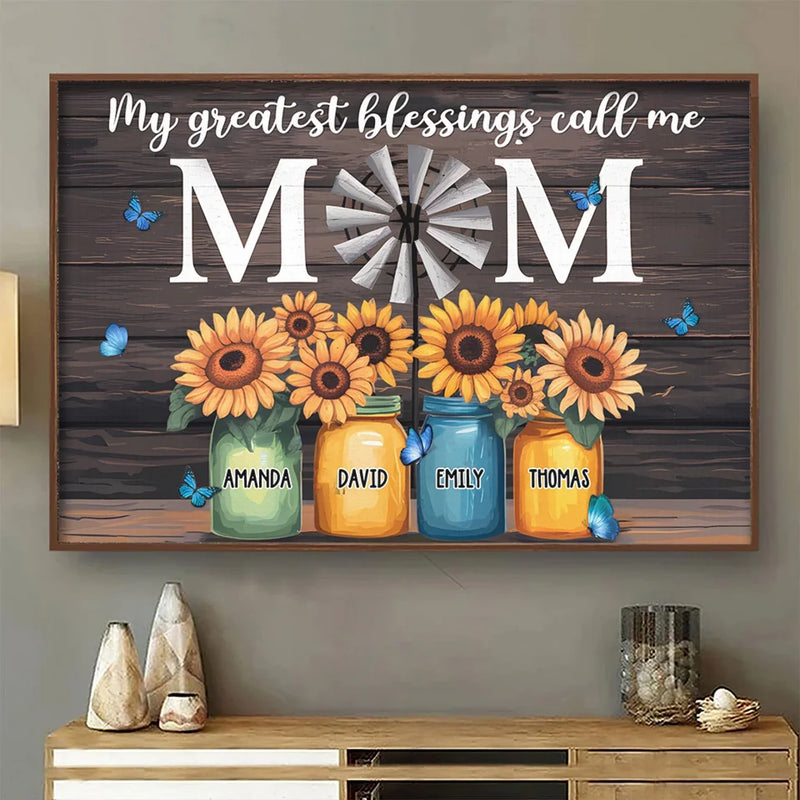You Make My World Brighter - Family Personalized Custom Horizontal Poster - Mother's Day, Gift For Mom, Grandma