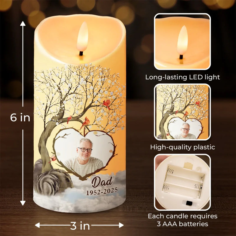 Custom Photo For The Moments When You Want To Feel Them Near - Memorial Personalized Custom LED Candle - Sympathy Gift For Family Members