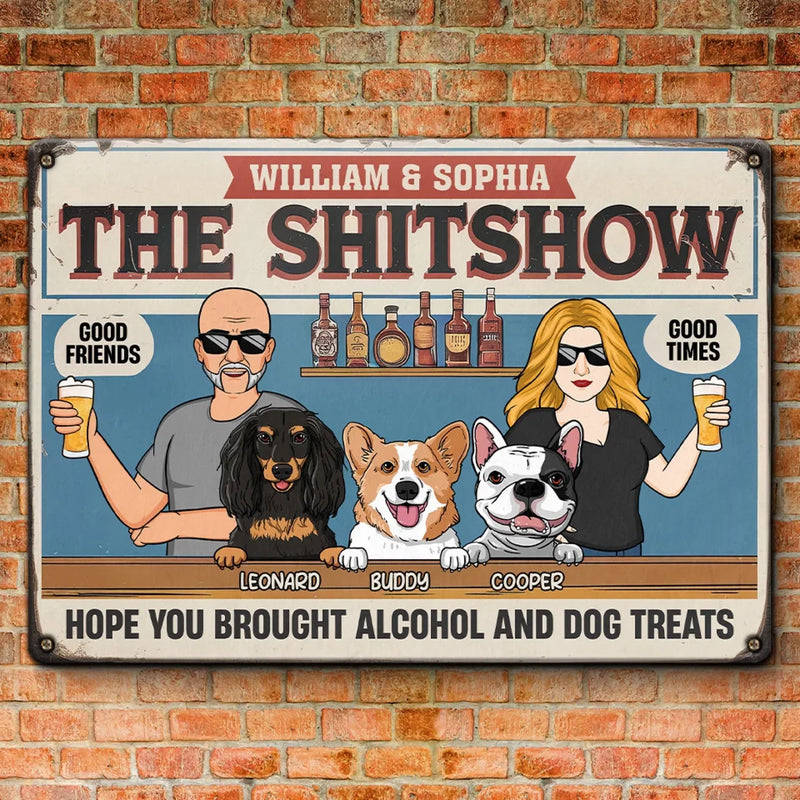 Paws, Pints, And Pure Happiness - Dog Personalized Custom Home Decor Metal Sign - House Warming Gift For Pet Owners, Pet Lovers