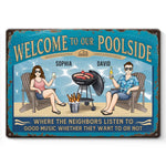Smoke, Sip, And Savor - Couple Personalized Custom Home Decor Metal Sign - House Warming Gift For Yourself, Husband Wife, Best Friends, Family Members