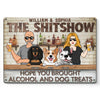 Paws And Party Time - Dog Personalized Custom Home Decor Metal Sign - House Warming Gift For Pet Owners, Pet Lovers