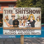 Custom Name Funny Dog Bar Gifts for Couples - Personalized Metal Sign