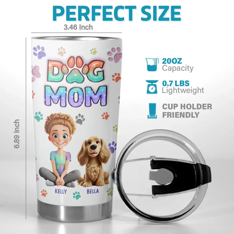 Love Me, Love My Fur Babies - Dog & Cat Personalized Custom 3D Inflated Effect Printed Tumbler - Gift For Pet Owners, Pet Lovers