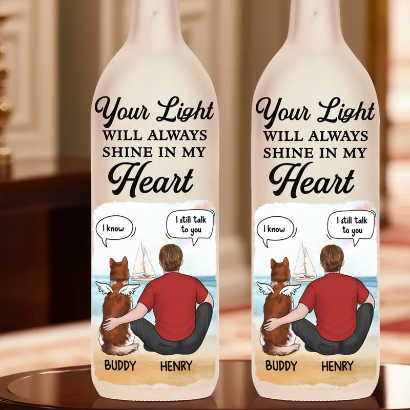 The Love You Gave Me Will Never Fade - Memorial Personalized Custom Bottle Lamp - Sympathy Gift For Pet Owners, Pet Lovers