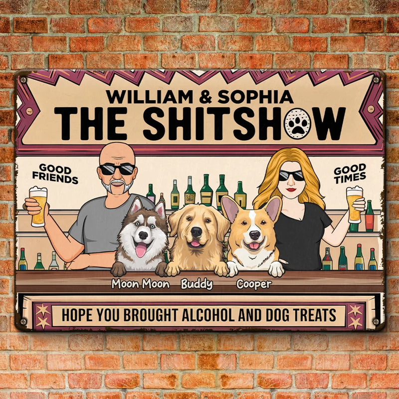 Fur, Friends, And Fun - Dog Personalized Custom Home Decor Metal Sign - House Warming Gift For Pet Owners, Pet Lovers
