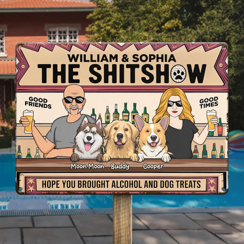 Fur, Friends, And Fun - Dog Personalized Custom Home Decor Metal Sign - House Warming Gift For Pet Owners, Pet Lovers