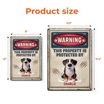 Custom Name Dog Warning Property Decor - Personalized Metal Sign
