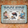 Grill, Chill, And Refill - Couple Personalized Custom Home Decor Metal Sign - House Warming Gift For Yourself, Husband Wife, Best Friends, Family Members