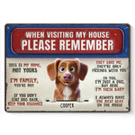Custom Name Funny Dog House Rules Gifts for Dog Lovers - Personalized Metal Sign